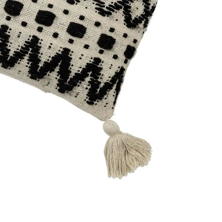 Black & Cream Tufted Cushion